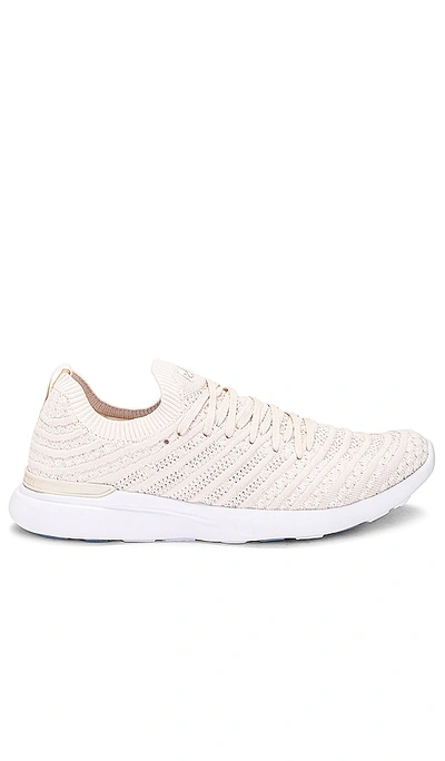 Apl Athletic Propulsion Labs Techloom Wave Sneaker In Beach  Ivory & White