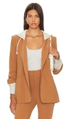 Cinq À Sept Hooded Khloe Jacket In Cinnamon & Oatmeal