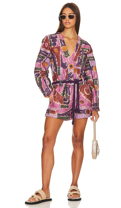 Free People X Revolve Atlas Quilted One Piece In Berry Combo