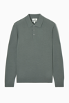 Cos Merino Wool Polo Shirt In Green