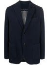 Circolo 1901 Single-breasted Blue Blazer With Honeycomb Texture In Blue