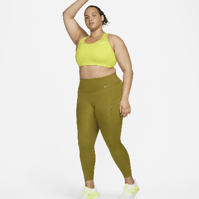 Nike Women's Go Firm-support High-waisted 7/8 Leggings With Pockets (plus Size) In Green