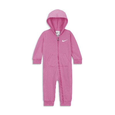 Nike Essentials Hooded Coverall Baby Coverall In Pink