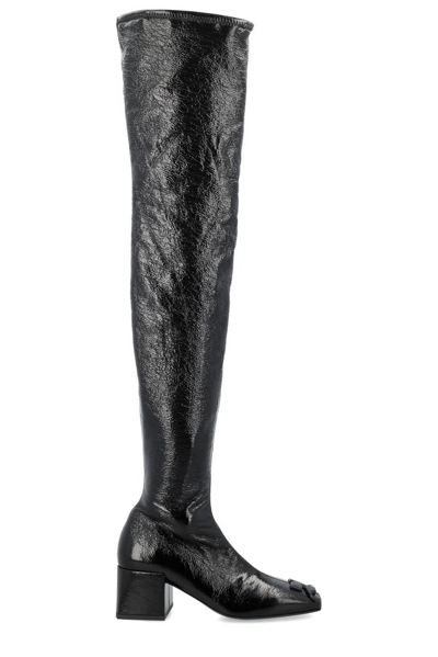 Courrèges Heritage Nappa Knee Boots In Black