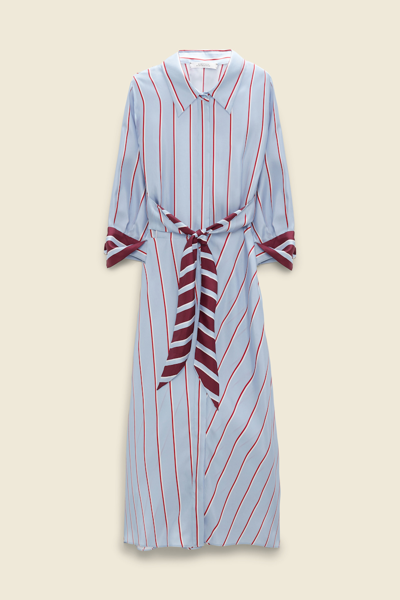 Dorothee Schumacher Striped Silk Shirtdress In Multi Colour