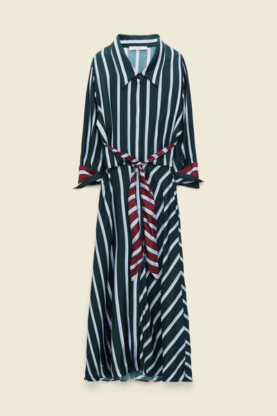 Dorothee Schumacher Striped Silk Shirtdress In Multi Colour