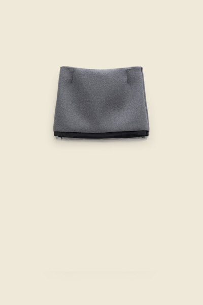 Dorothee Schumacher Wool Flannel Mini Skirt In Grey