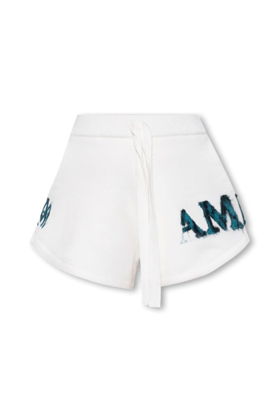 Amiri Logo刺绣棉混纺运动短裤 In White