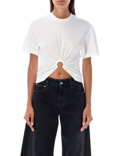 Rabanne Paco  Ring Detailed Cropped T In White