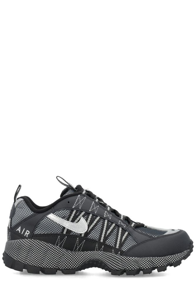 Nike Air Humara Qs Leather-trimmed Mesh Sneakers In Black/metallic Silvr