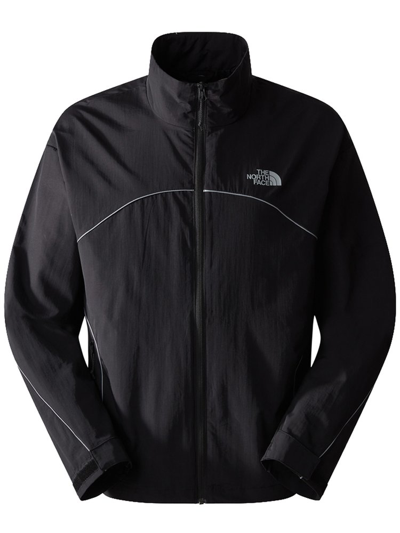 The North Face Relaxed Fit Piping Wind Jacket In Black