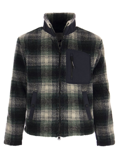 Woolrich Checked Funnel Neck Jacket In Multi