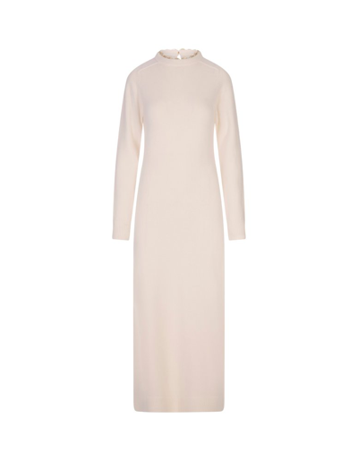 Rabanne Embellished Wool-cashmere Midi Dress In Beige