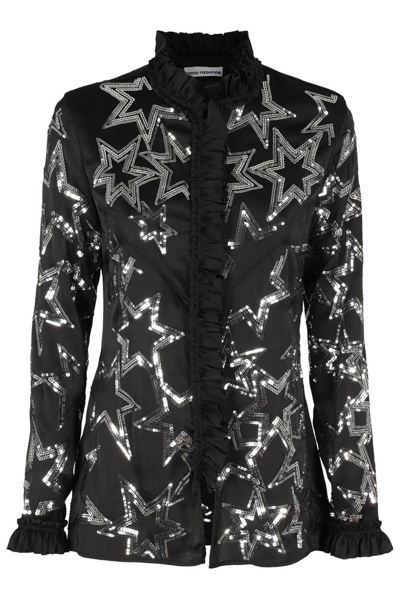 Paco Rabanne Sequin-embellished Shirt In Black
