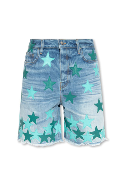 Amiri Blue Chemist Denim Shorts