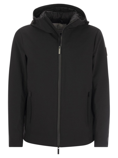 Woolrich Hooded Down Jacket In Black