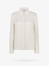 Fendi White Silk Pattern Shirt In Beige