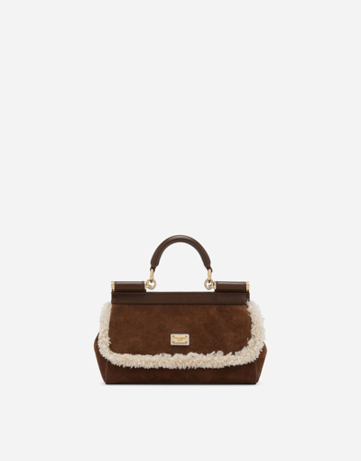 Dolce & Gabbana Small Sicily Handbag In Brown