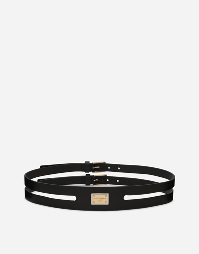 Dolce & Gabbana Belt With Logo Tag In Multicolor