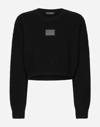 Dolce & Gabbana Logo Wool And Cashmere Sweater In Black