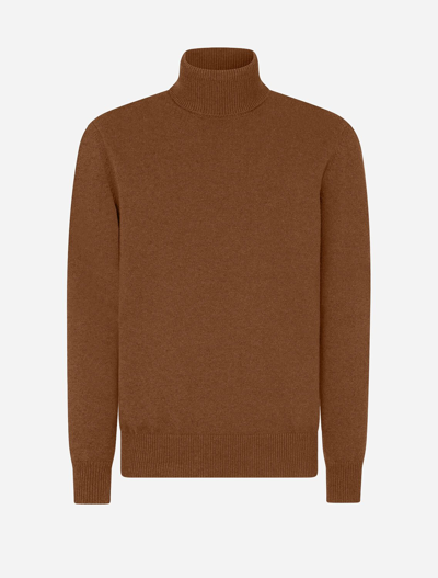 Dolce & Gabbana Cashmere Turtle-neck Sweater In Brown