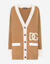 Dolce & Gabbana Logo-patch Virgin Wool Cardigan In Multicolor