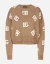 DOLCE & GABBANA CROPPED WOOL SWEATER WITH DG INLAY