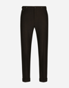DOLCE & GABBANA STRETCH WOOL PANTS WITH RE-EDITION LABEL