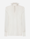 Dolce & Gabbana Chiffon And Lace Pussy-bow Blouse In White