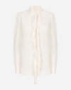 Dolce & Gabbana Georgette Blouse With Ruches In White