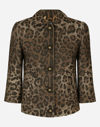 DOLCE & GABBANA WOOL JACQUARD GABBANA JACKET WITH LEOPARD DESIGN