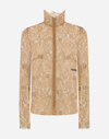 Dolce & Gabbana Blouse In Logoed Floral Lace In Beige