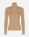 Dolce & Gabbana Cashmere Turtle-neck Sweater In Beige