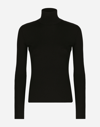 Dolce & Gabbana Cashmere And Silk Turtleneck Sweater In Black