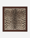 Dolce & Gabbana Dolce&gabbana Leopard Print Square Silk Scarf In Brown