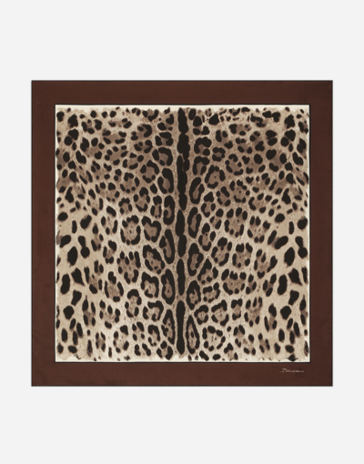 DOLCE & GABBANA LEOPARD-PRINT TWILL SCARF (90X90)