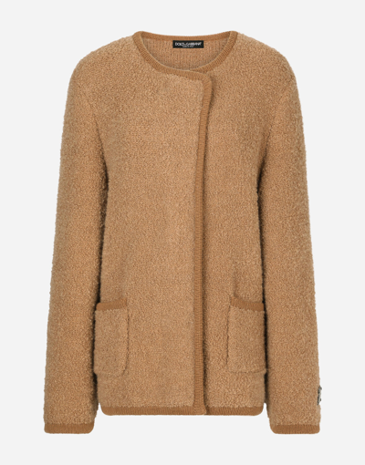 Dolce & Gabbana Double-breasted Cashmere And Alpaca Wool Jacket In Multicolor