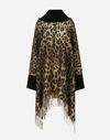 Dolce & Gabbana Leopard-print Fringed Poncho In Animal Print