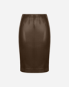 Dolce & Gabbana High-waisted Midi Pencil-skirt In Brown