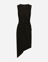 DOLCE & GABBANA CALF-LENGTH DRESS IN JERSEY MILANO RIB WITH DRAPING