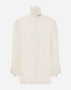 Dolce & Gabbana Floral Lace Turtle-neck Blouse In White