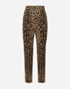 DOLCE & GABBANA HIGH-WAISTED PANTS IN LEOPARD-PRINT WOOL