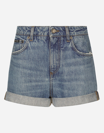 Dolce & Gabbana Denim Shorts In Multicolor