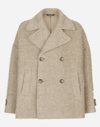 DOLCE & GABBANA VINTAGE-LOOK DOUBLE-BREASTED WOOL AND COTTON PEA COAT