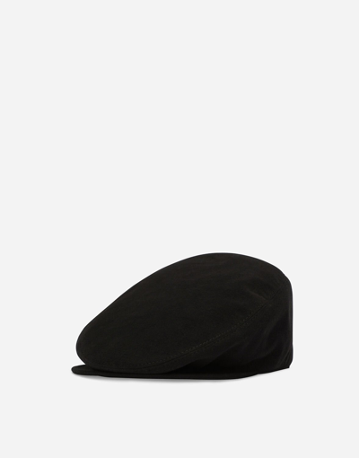 Dolce & Gabbana Cotton Fustian Flat Cap In Black