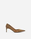 Dolce & Gabbana 65mm Logo-plaque Leather Pumps In Brown
