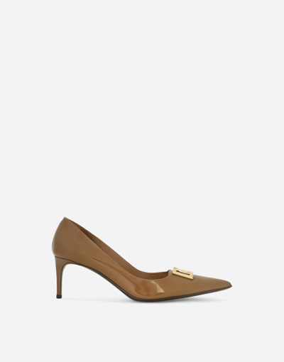 Dolce & Gabbana Calfskin Pumps In Brown