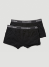 Dolce & Gabbana Set Of 2 Logo Cotton Boxer Briefs In Black