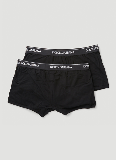 Dolce & Gabbana Pack Of Two Boxers In Black
