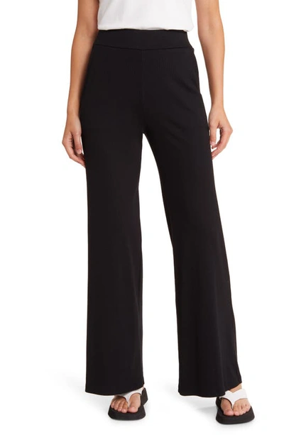 Ag Sourie Stretch Cotton Wide Leg Trousers In True Black